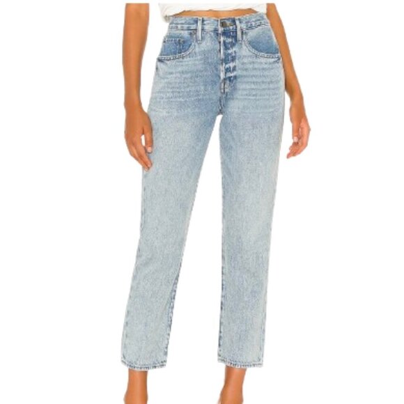 Frame Revolve Le Original Cloud Straight Size 31 Cropped High Rise Jeans Casual - Picture 1 of 12